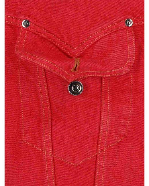 Versace Red Oversized Denim Blouson