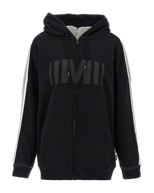 MM6 by Maison Margiela Black Double Front Hoodie