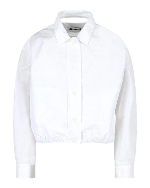 Jil Sander White Technical Faille Jacket