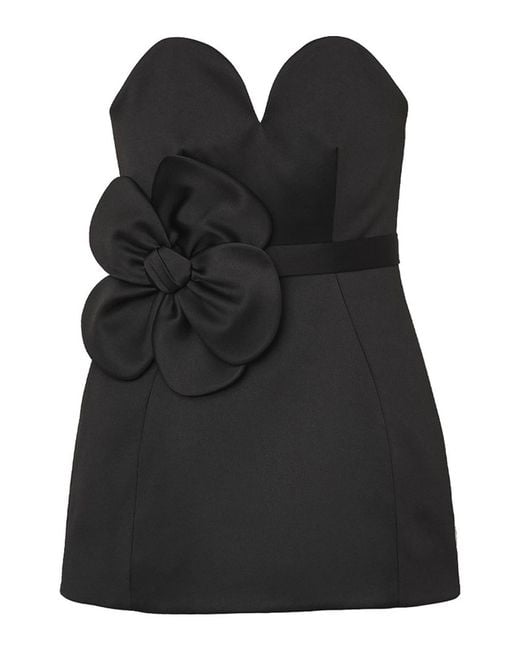 Marc Jacobs Black Satin Daisy Belted Dress