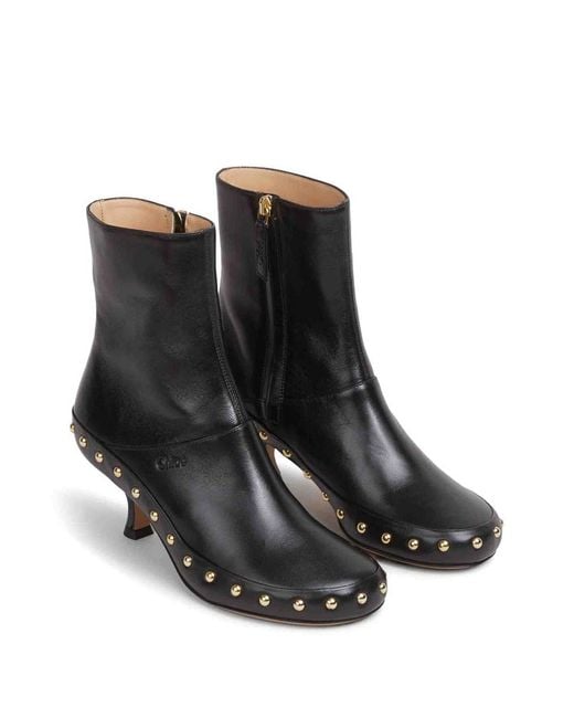 Chloé Black Junie Ankle Boots With Heel