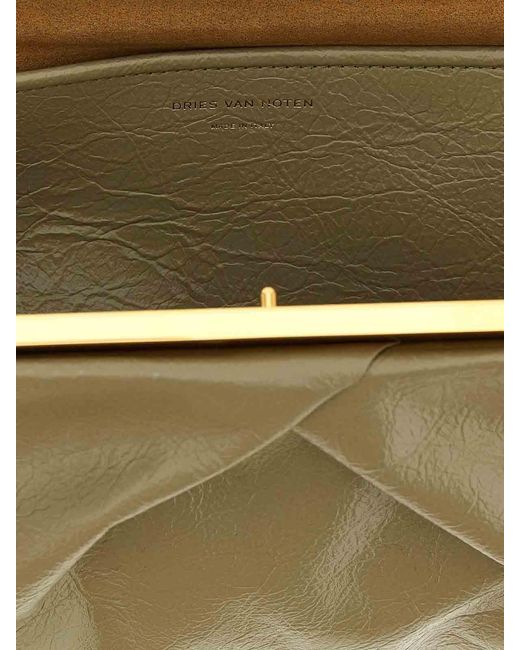 Dries Van Noten Metallic Big Clutch