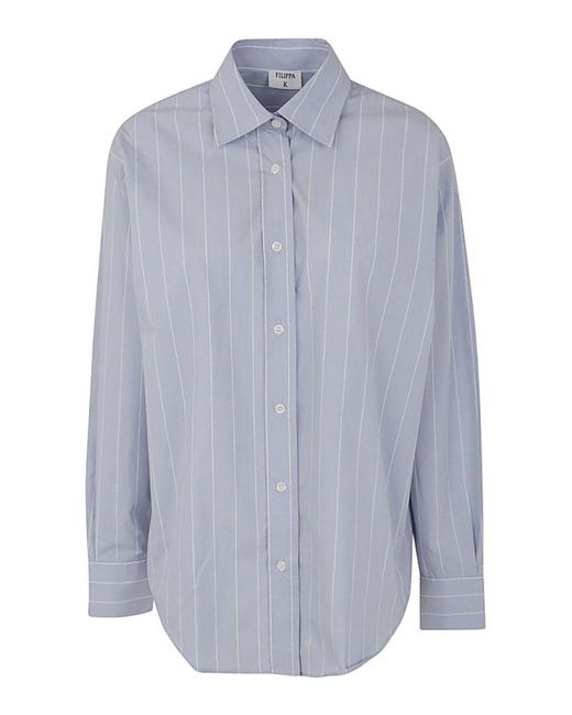 Filippa K Blue Stripe Poplin Shirt