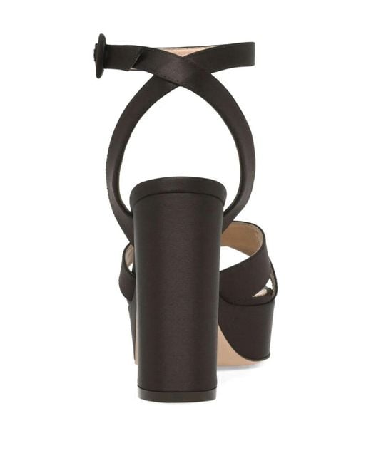 Gianvito Rossi Black Crepe Satin Sandals T070