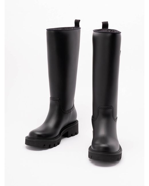 Moncler Black 'Kickstream' High Rain Boots