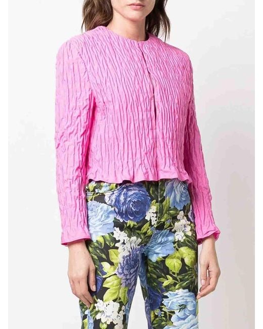 MSGM Pink Geraffte Blusejacke