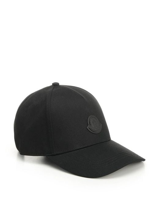 Moncler Black Baseball Cap for men
