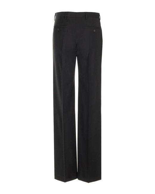 Rick Owens Black Straight Wool Trousers