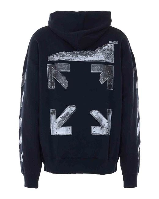 Off-White c/o Virgil Abloh Blue Laundry Metal Arrow Skate Hoodie for men
