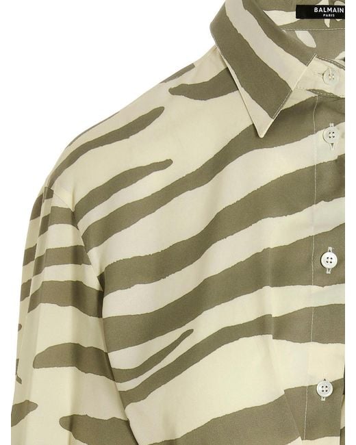 Balmain White Zebra Shirt