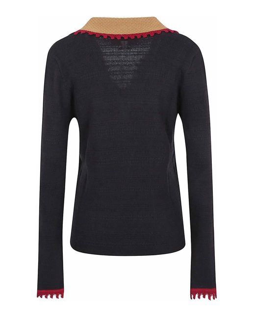 LaDoubleJ Black Picket Polo Jumper