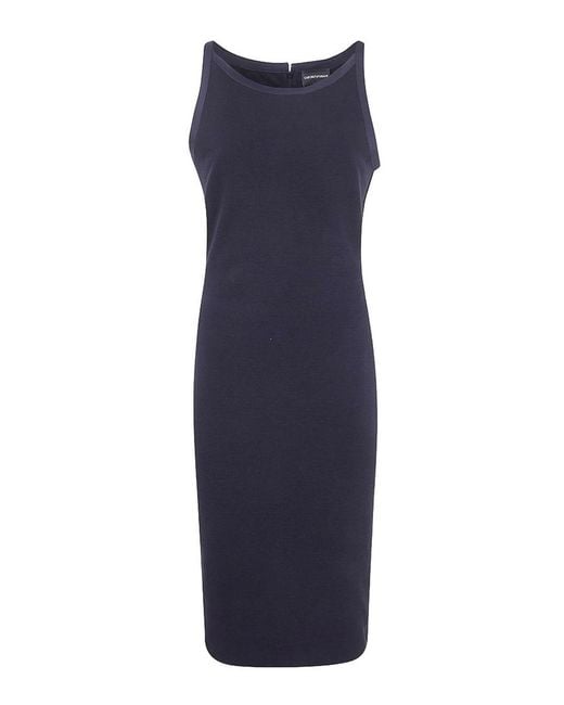 Emporio Armani Blue Cotton Short Dress