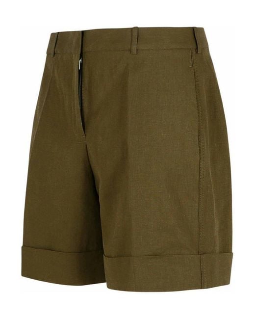 Jil Sander Green Linen Shorts