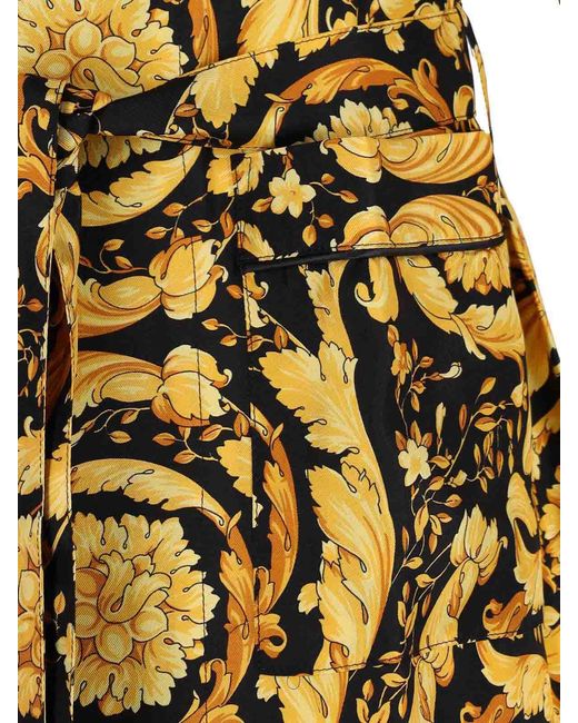 Versace Silk Dressing Gown in Metallic | Lyst