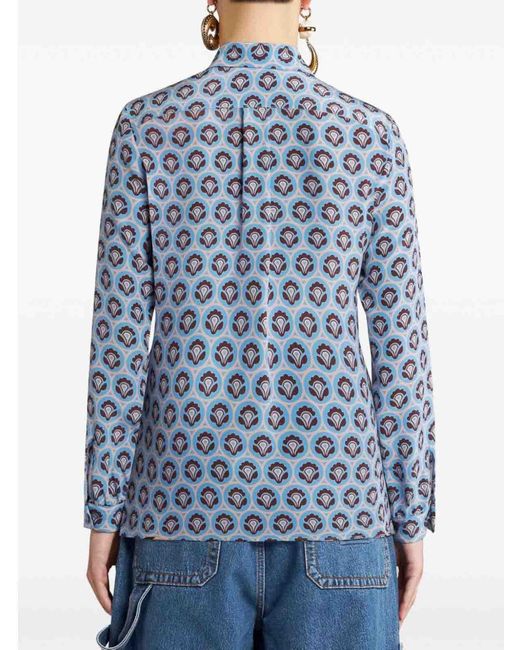 Etro Blue Blouse With Print
