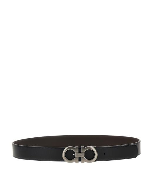 Ferragamo White Reversible Belt for men