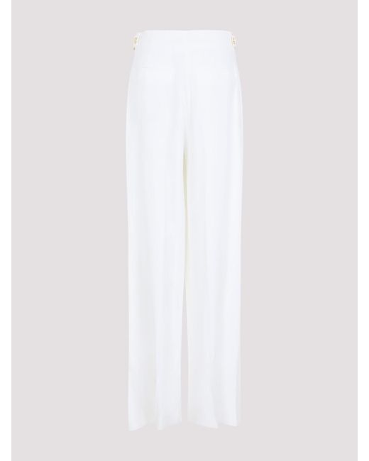Elisabetta Franchi White Linen Pants