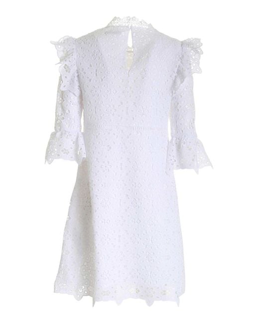 Vivetta White Lace Detail Dress