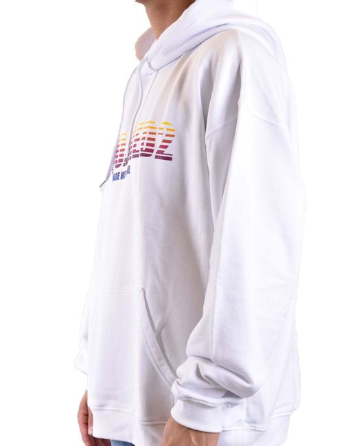 DSquared² White Casual Cotton Hoodie With Bold Logo And Relaxed Fit for men
