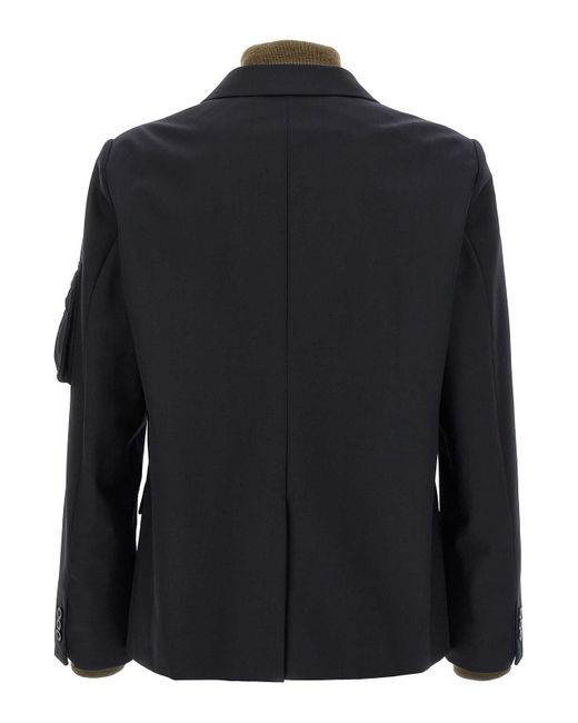 Sacai Black Bomber Insert Blazer for men