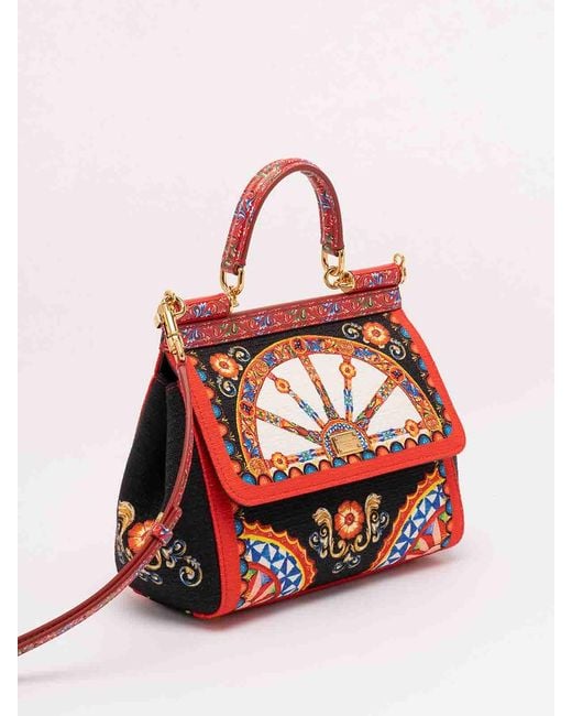 Dolce & Gabbana Red Small 'Sicily' Handbag