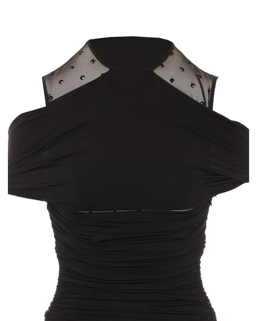 MARINE SERRE Black Long Dress