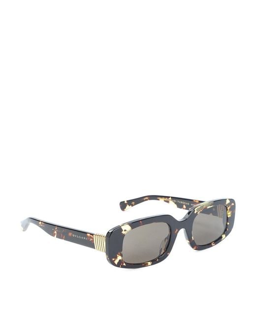 BVLGARI Metallic Tubogas Spotted Havana Sunglasses