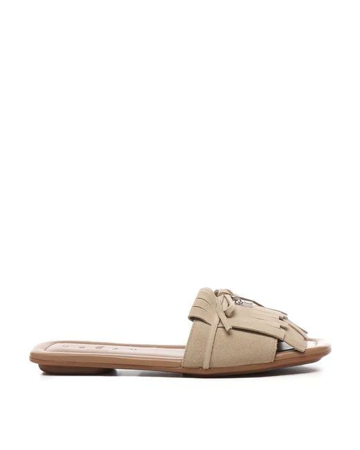 Hogan White Flat Sandals H685