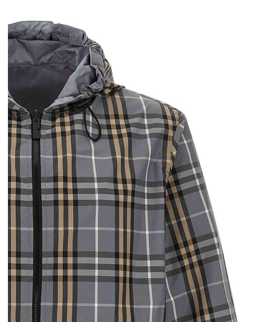 Burberry Gray Newport' Reversible Jacket for men