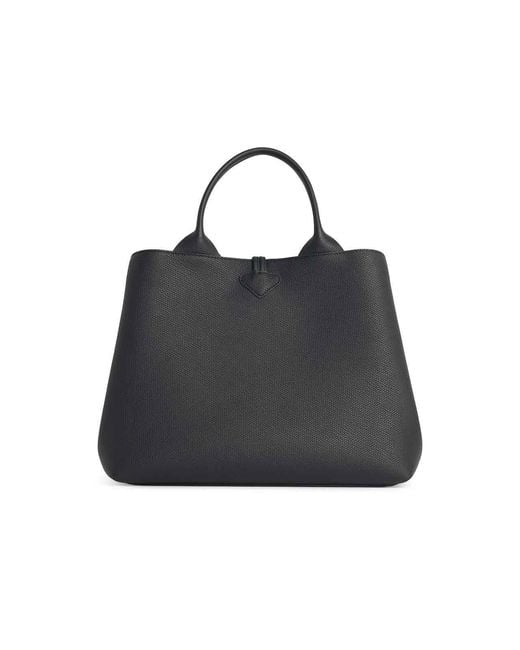 Longchamp Black Bag With Leather Handle
