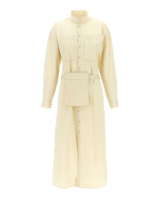 Lemaire Natural Light Cotton Satin Midi Dress