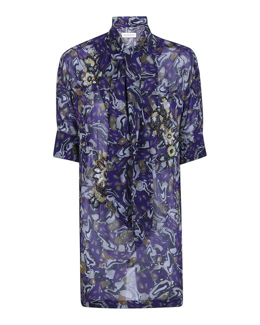 Dries Van Noten Blue Calma Print Shirt