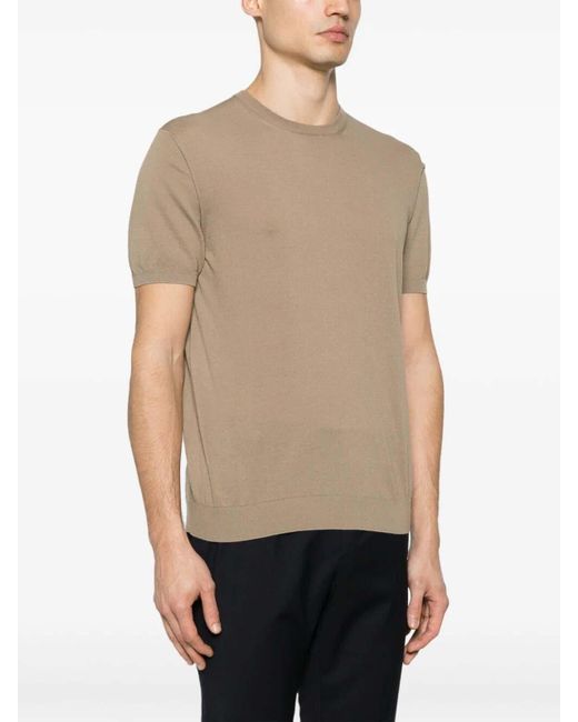 Malo Natural Short Sleeve Crew-neck Sweater for men