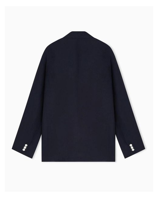 Emporio Armani Blue Double-Breasted Blazer for men