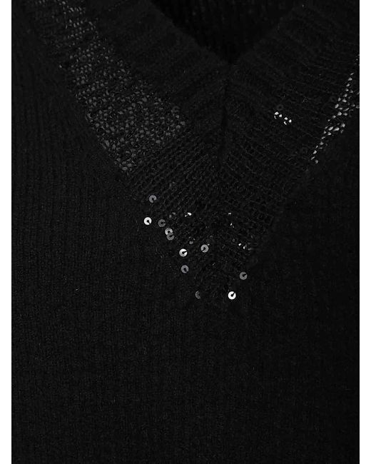 ELEVEN88 Black V-Neck Sweater