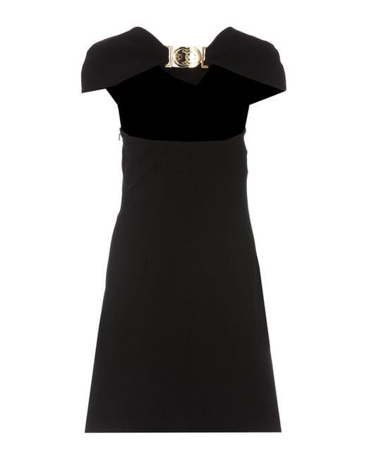 Moschino Black Smiley Hook Closure Mini Dress
