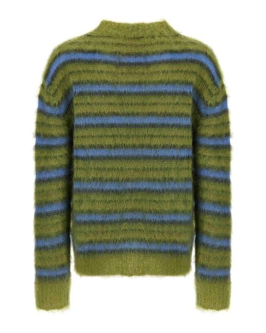 Marni Green Brushed Mohair Sweater for men