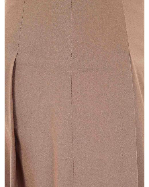 Rohe Brown Pleated Wool Skirt