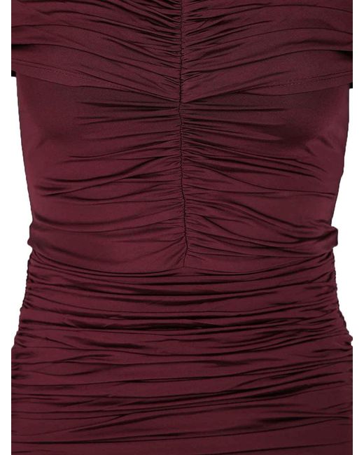 Self-Portrait Purple Ruffled Midi Dress