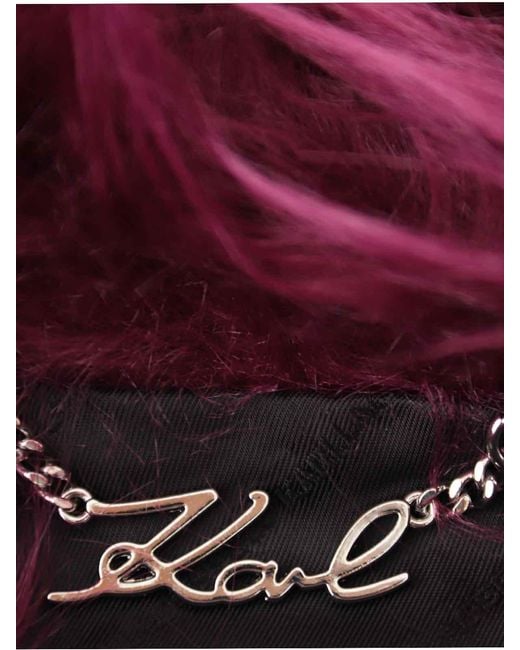 Karl Lagerfeld Purple Huns Pick Faux Fur Jacket