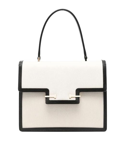 Tom Ford White Canvas Leather Trims Small Top Handle