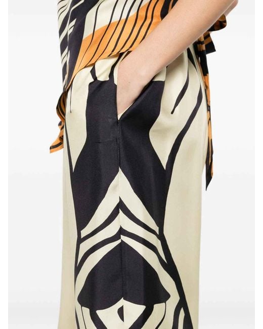 Raquel Diniz White Abstract-Pattern Trousers
