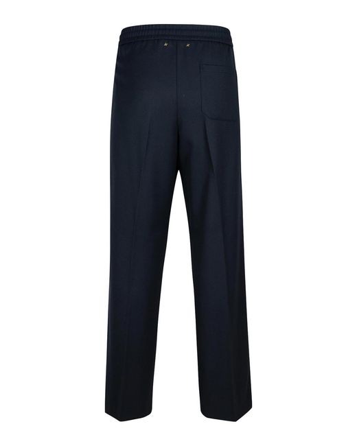 Golden Goose Deluxe Brand Blue Lennon Virgin Wool Blend Trousers for men