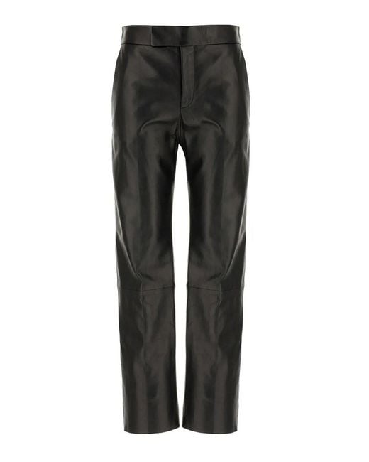Alberta Ferretti Black Leather Pants
