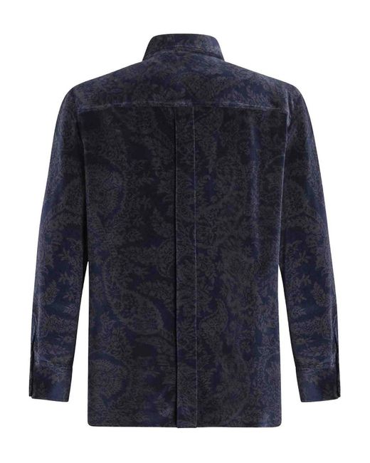 Etro Blue Overshirt for men