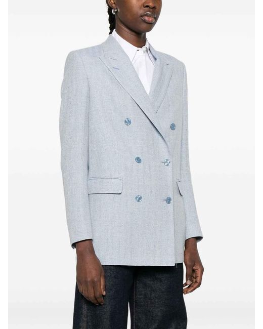 Tagliatore Blue Double-Breasted Wool Jasmine Blazer