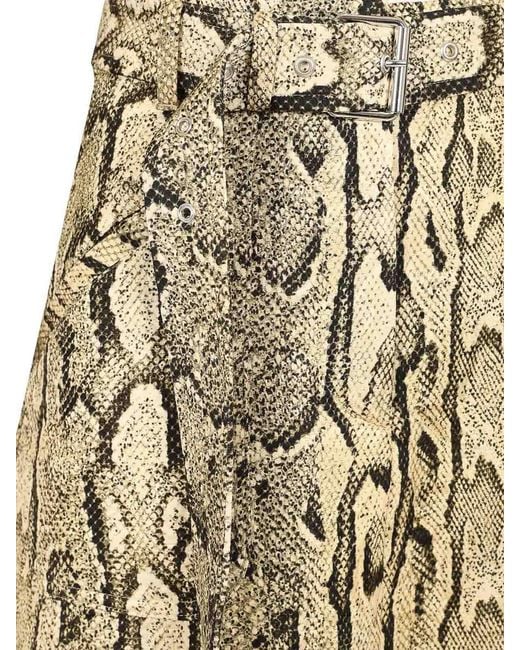 Dries Van Noten Natural Sheraz Skirt With Jacquard Snake Print