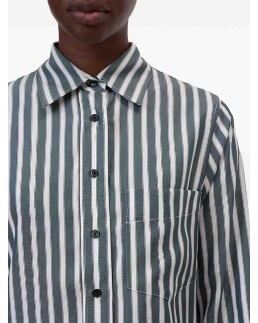 Closed Blue Cropped Shirt