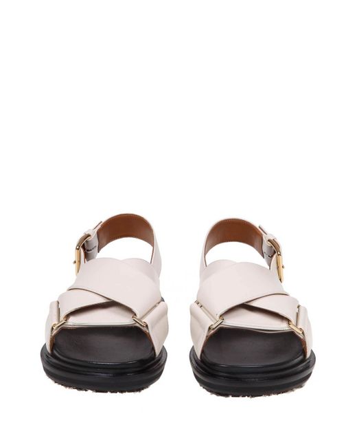 Marni White Fussbett Sandal