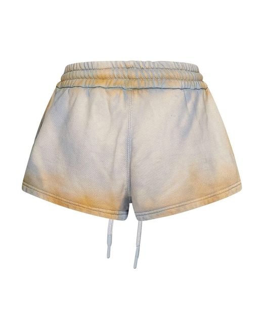 Off-White c/o Virgil Abloh Natural And Ice-Colored Tie-Dye Cotton Shorts